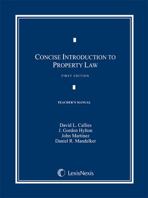 cover image of Concise Introduction to Property Law